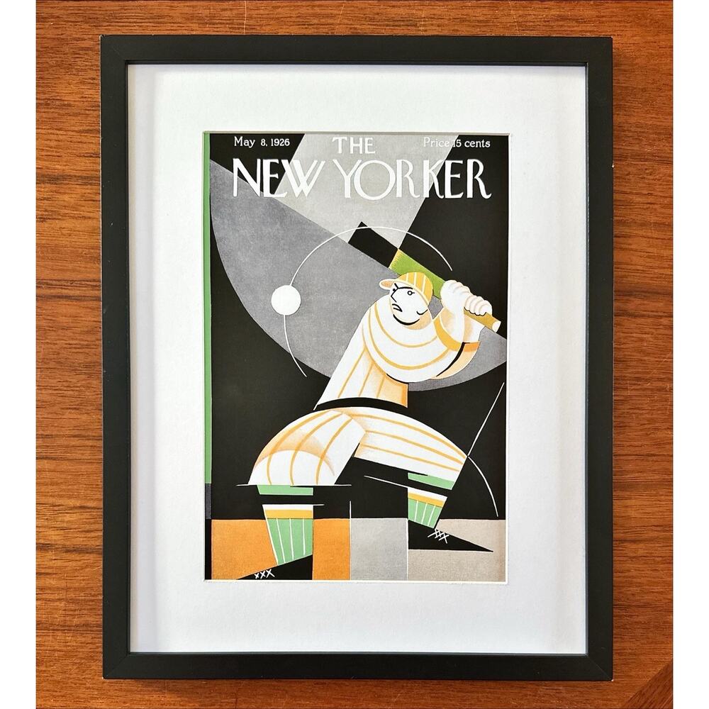 Framed 1926 The New Yorker May 8 Cover Baseball Player Bobritsky